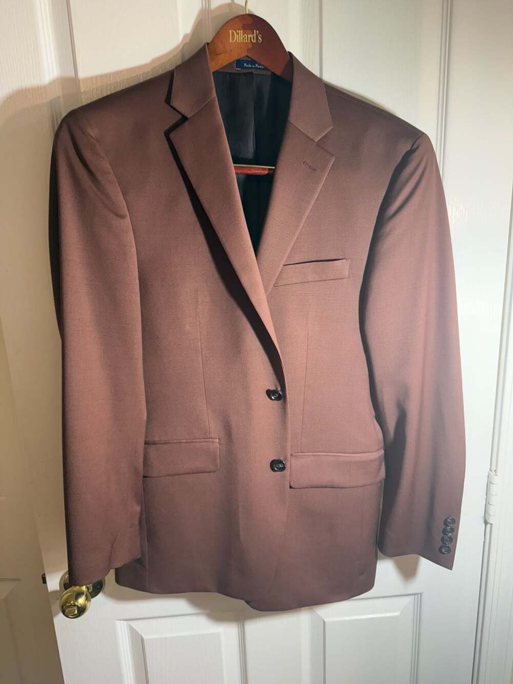 Turnbury 38R Wool Stretch Two-Button Suit Jacket Blazer in Brown